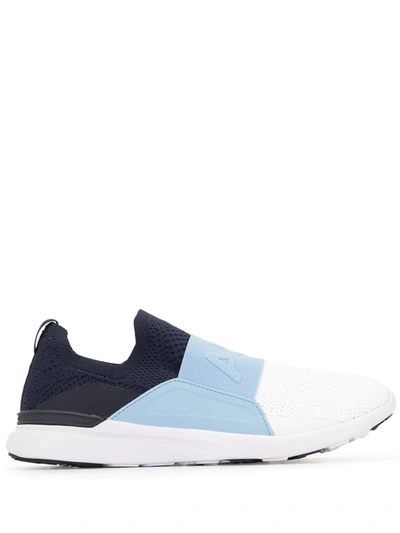 Shop Apl Athletic Propulsion Labs Techloom Bliss Colour-block Knitted Sneakers In Blue