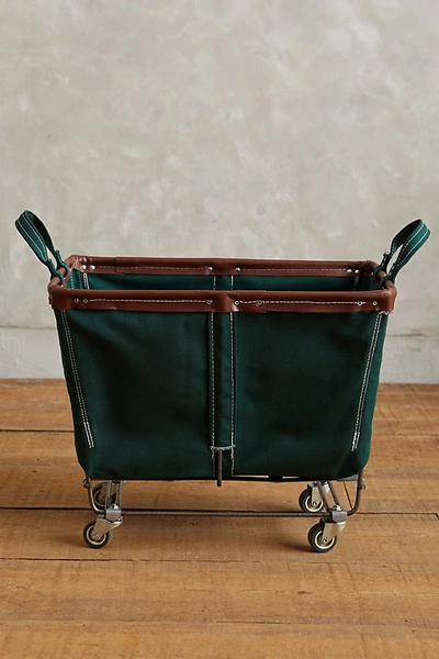 Steele Canvas Basket Corp. Medium Mobile Canvas Bin In Green