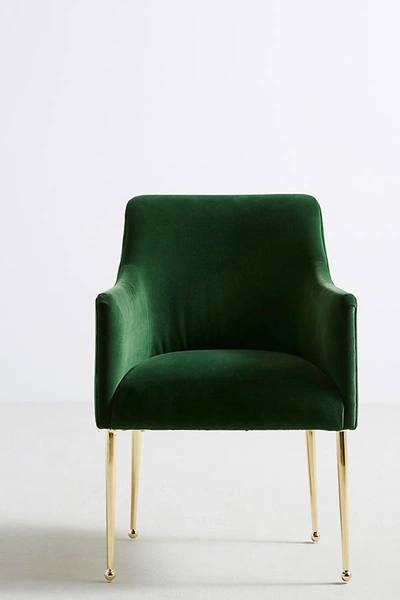 Shop Anthropologie Velvet Elowen Armchair In Green