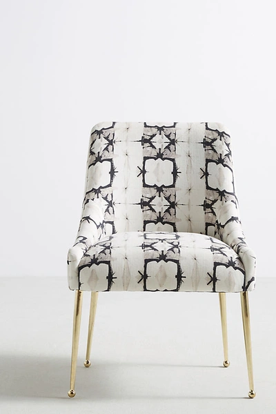 Shop Anthropologie Minara-printed Elowen Chair In Grey