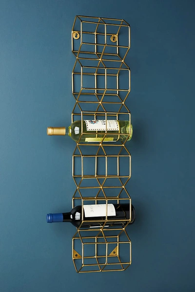 Shop Anthropologie Thea Wall Mounted Wine Rack In Brown