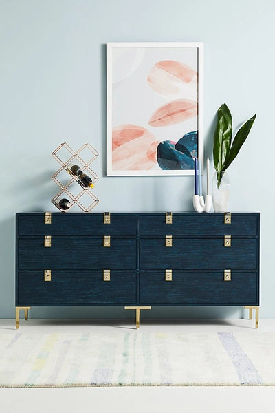 Shop Anthropologie Ingram Six-drawer Dresser In Blue