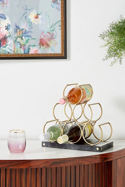 Shop Anthropologie Mother-of-pearl Inlay Wine Rack In White