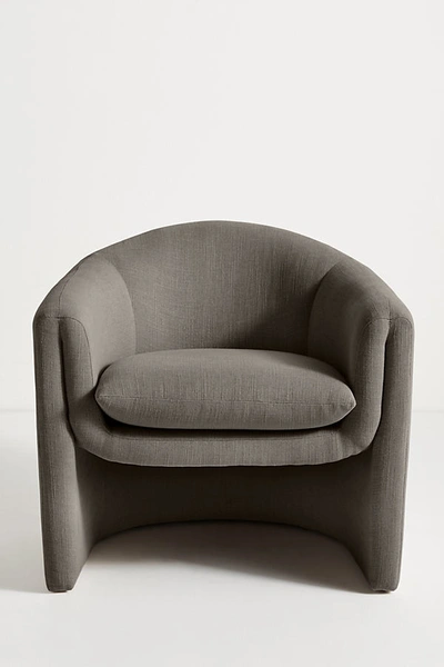 Shop Anthropologie Linen Sculptural Chair In Grey