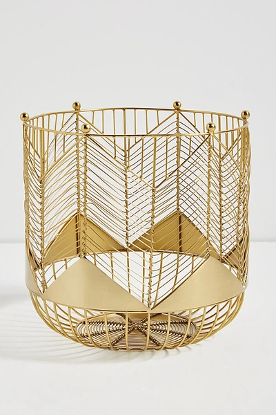 Shop Anthropologie Brooke Wire Basket In Gold