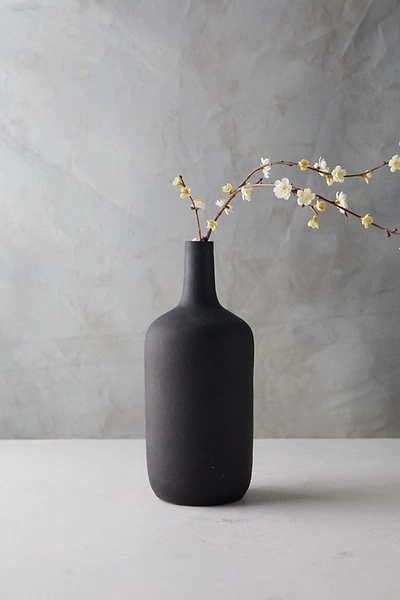 Shop Anthropologie Matte Terracotta Vase, Medium In Black