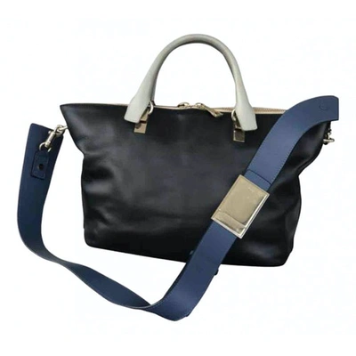 Pre-owned Chloé Baylee Leather Handbag In Black