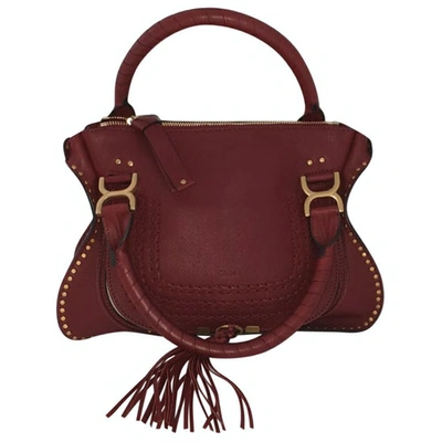 Pre-owned Chloé Marcie Burgundy Leather Handbag