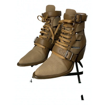 Pre-owned Chloé Rylee Beige Cloth Ankle Boots