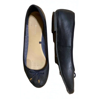 Pre-owned Tommy Hilfiger Blue Leather Ballet Flats