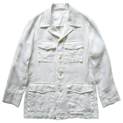 Pre-owned Baldessarini White Linen Jacket