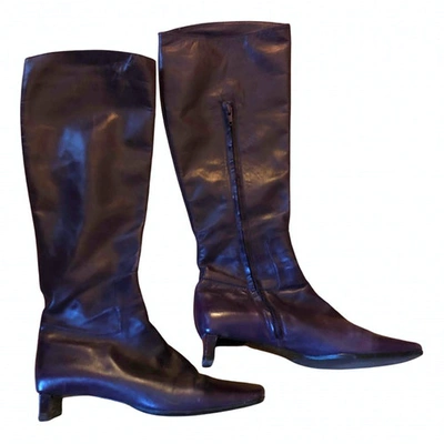 Pre-owned Rodolphe Menudier Purple Leather Boots