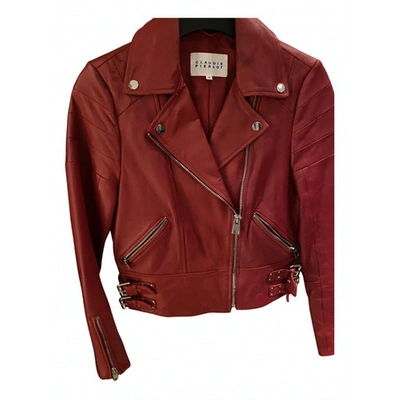 Pre-owned Claudie Pierlot Red Leather Leather Jacket