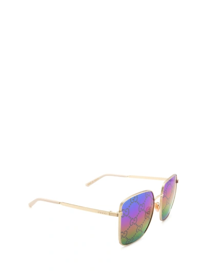 Shop Gucci Women's Gold Metal Sunglasses