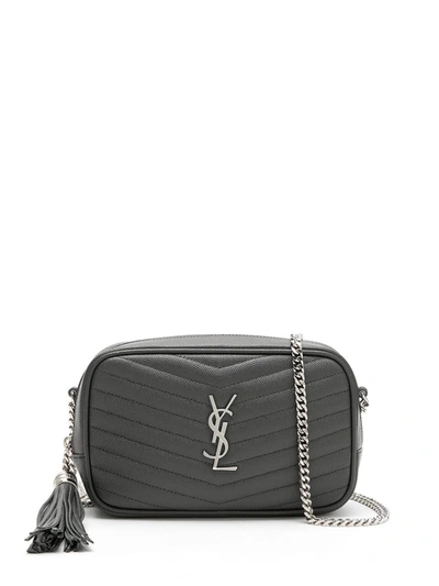 Shop Saint Laurent Women's Grey Leather Shoulder Bag