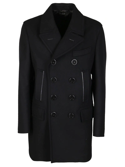 Shop Tom Ford Men's Black Wool Coat