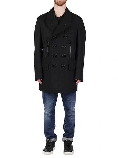 Shop Tom Ford Men's Black Wool Coat