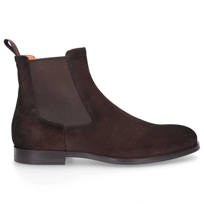 Shop Santoni Chelsea Boots 13414 In Brown