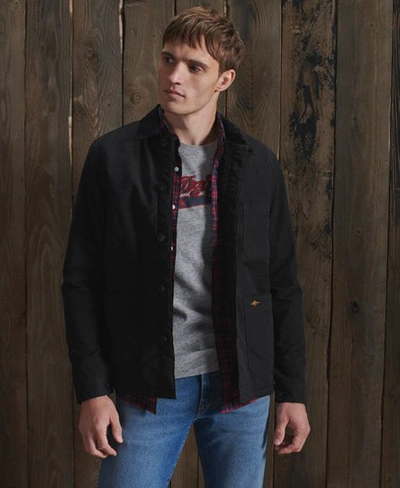 Shop Superdry Men's Utility Mix Over Shirt Black / Black Wax