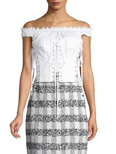 Shop Dolce & Gabbana Off-the-shoulder Cotton Corset
