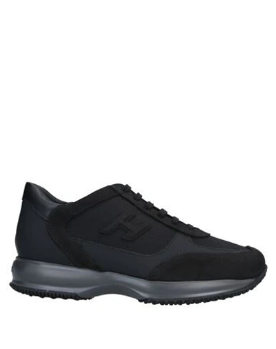 Shop Hogan Man Sneakers Black Size 8.5 Textile Fibers, Soft Leather