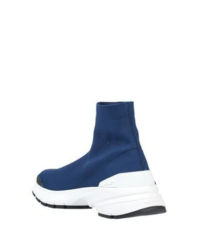Shop Neil Barrett Man Sneakers Blue Size 8 Textile Fibers