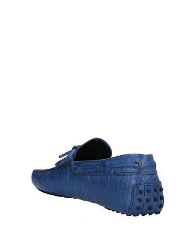 Shop Tod's Man Loafers Blue Size 8 Soft Leather