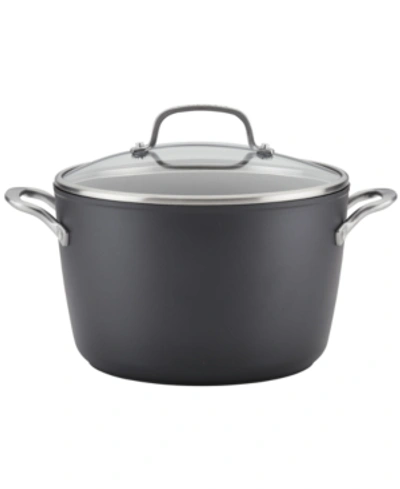 Shop Kitchenaid Hard-anodized 8 Quart Induction Nonstick Stockpot With Lid In Matte Black