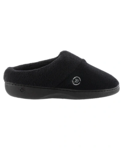 Shop Isotoner Signature Women's Micro Terry Sport Hoodback Slippers In Black