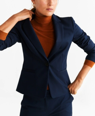 Mango Women's Essential Structured Blazer In Navy | ModeSens