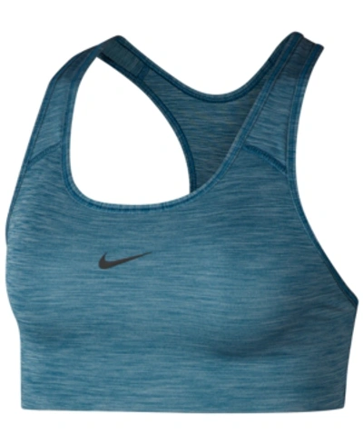 Shop Nike Women's 1-piece Pad Medium Impact Sports Bra In Valerian Blue/pure/black