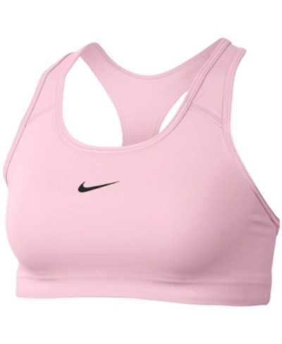 Shop Nike Women's 1-piece Pad Medium-support Sports Bra In Pink Foam /black