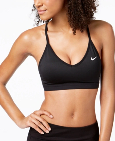Shop Nike Women's Indy Light-support Compression Sports Bra In Black/hyper Pink