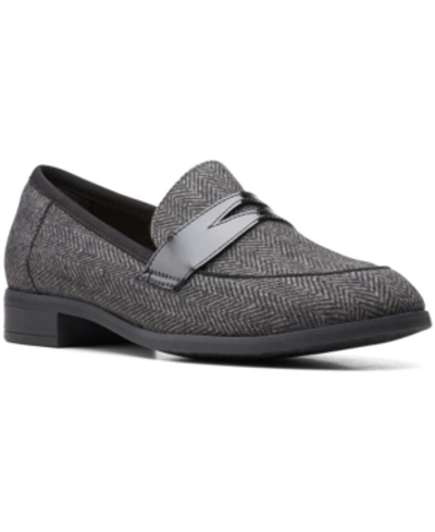 Shop Clarks Collection Women's Trish Rose Loafers Women's Shoes In Black Textile And Leather