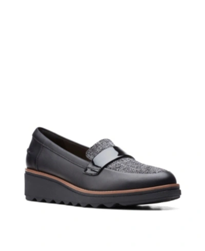 Shop Clarks Collection Women's Sharon Gracie Loafers Women's Shoes In Charcoal Leather And Synthetic
