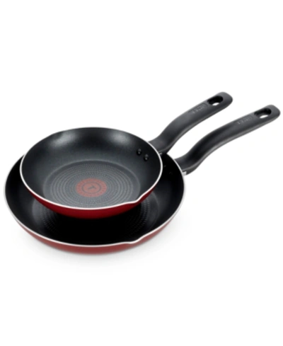 Shop T-fal Culinaire Nonstick Cookware, 2 Piece Fry Pan Set In Red