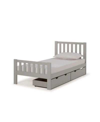 Shop Alaterre Furniture Aurora Twin Bed With Storage Drawers In Dove Gray