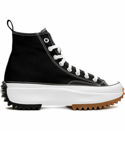Shop Converse Black Run Star Hike Sneakers In Nero+bianco