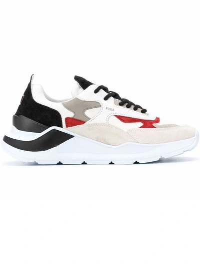 Shop D.a.t.e. Fuga White Fabric Sneakers In Bianco