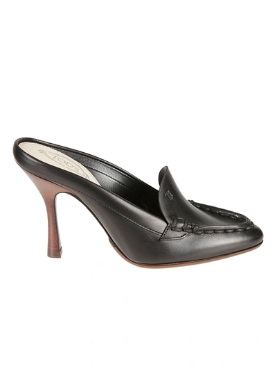 Shop Tod's Stitched Detail Pumps In Black