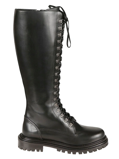 Shop Aquazzura High Combat Boots In Black