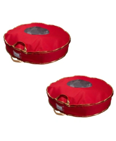 Shop Simplify 2 Pack 30" Holiday Wreath Bag In Red