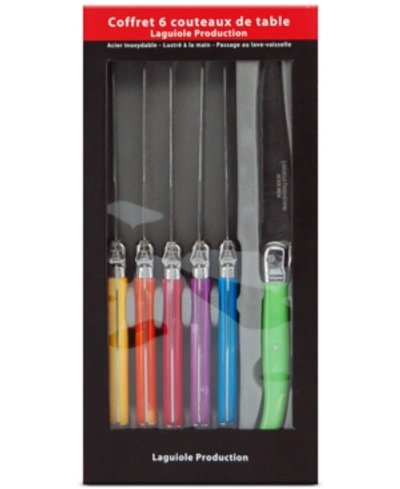 Laguiole Evolution Tradition Assorted Color Steak Knives, Set Of 6 In Multi