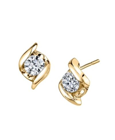 Shop Sirena Diamond (1/5 Ct. T.w.) Twist Earrings In 14k Yellow Gold