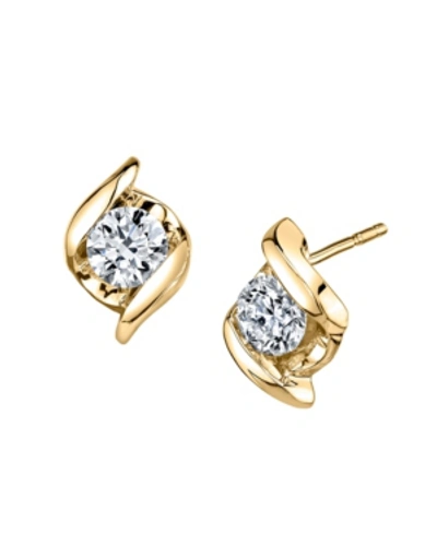Shop Sirena Diamond (1/3 Ct. T.w.) Twist Earrings In 14k Yellow Gold