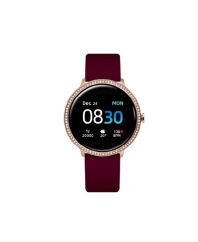 Shop Itouch Sport 3 Women's Special Edition Touchscreen Smartwatch: Rose Gold Crystal Case With Merlot Strap 45m