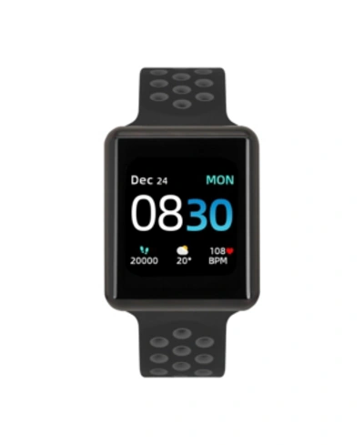 Shop Itouch Air 3 Unisex Touchscreen Smartwatch Fitness Tracker: Black Case With Black/grey Perforated Strap 44m In Black, Gray
