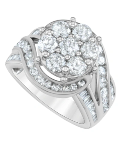 Shop Macy's Diamond Engagement Ring (3 Ct. T.w.) In 14k White Gold