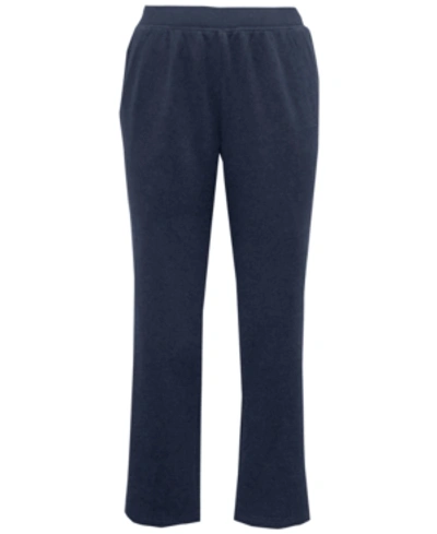 Shop Karen Scott Plus Size Fleece Pants, Created For Macy's In Intrepid Blue