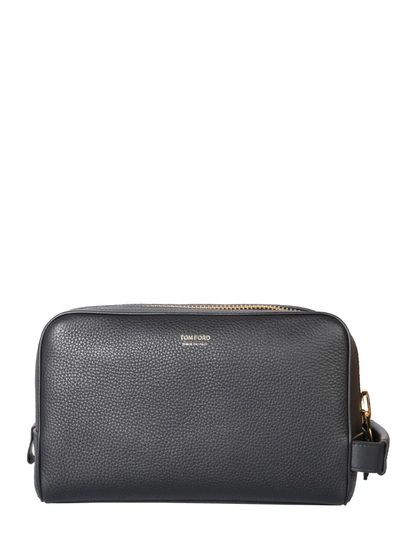 Shop Tom Ford Beauty Case With Logo In Nero